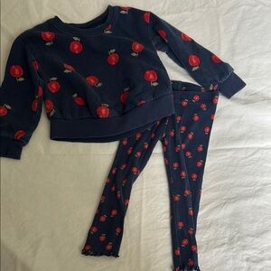 Carter's Navy and Red Apple Print Kids Matching Set